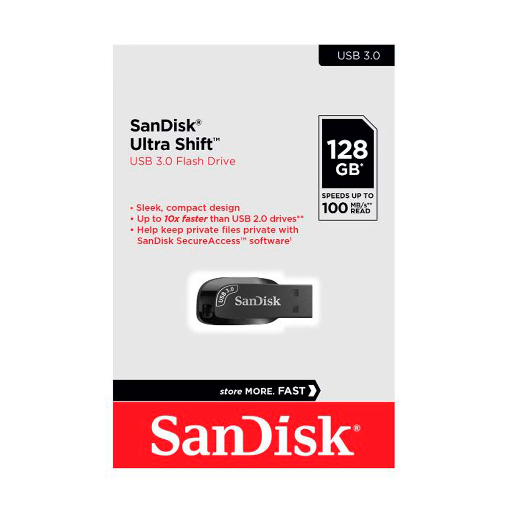 [SDCZ410-128G-G46] Memoria Usb SANDISK Ultra Shift 3.0 128GB COLOR Negro