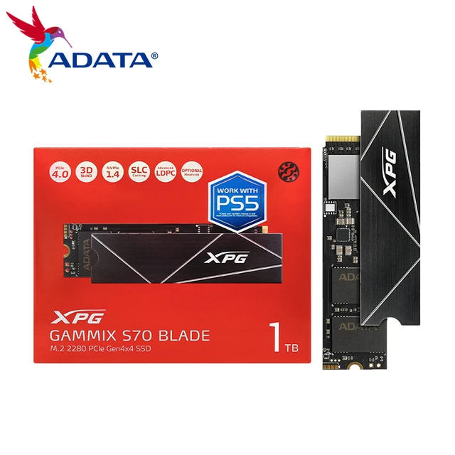 [AGAMMIXS70B-1T-CS] SSD gamer XPG by ADATA SPECTRIX GAMMIX S70 BLADE PCIe Gen4x4 M.2 2280 / 1TB / Disipador Removible / 7400mb / 6800mb