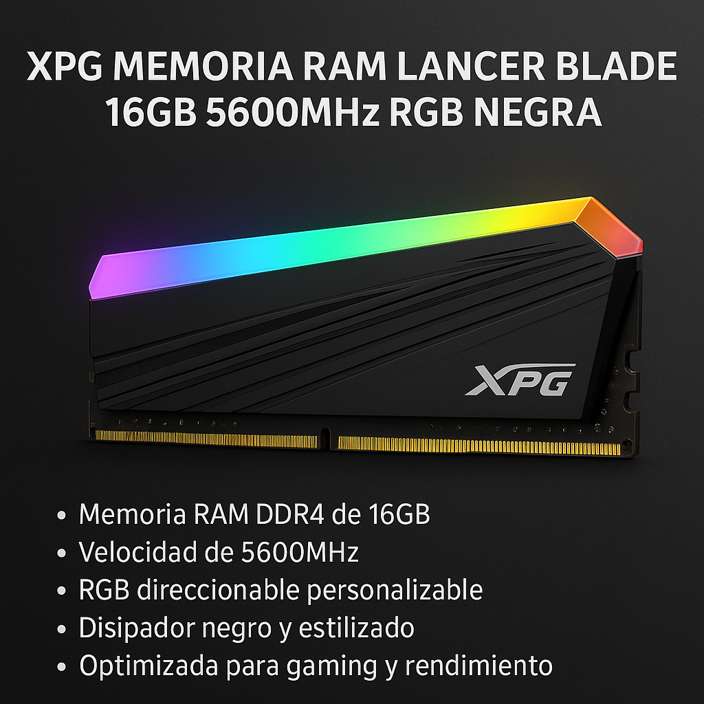 memoria lancer blade RGB 5600mhz 16gb negra