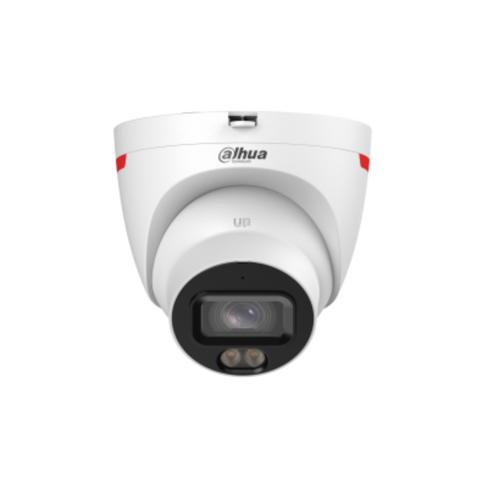 [DH-IPC-HDW2449T-S-PRO-2.8MM] Cámara IP Domo de 4 MP ofrece tecnología WizColor y WizSense con IA, SMD Plus, lente de 2.8 mm, micrófono integrado, WDR 120 dB, ranura MicroSD, PoE, y protecci
