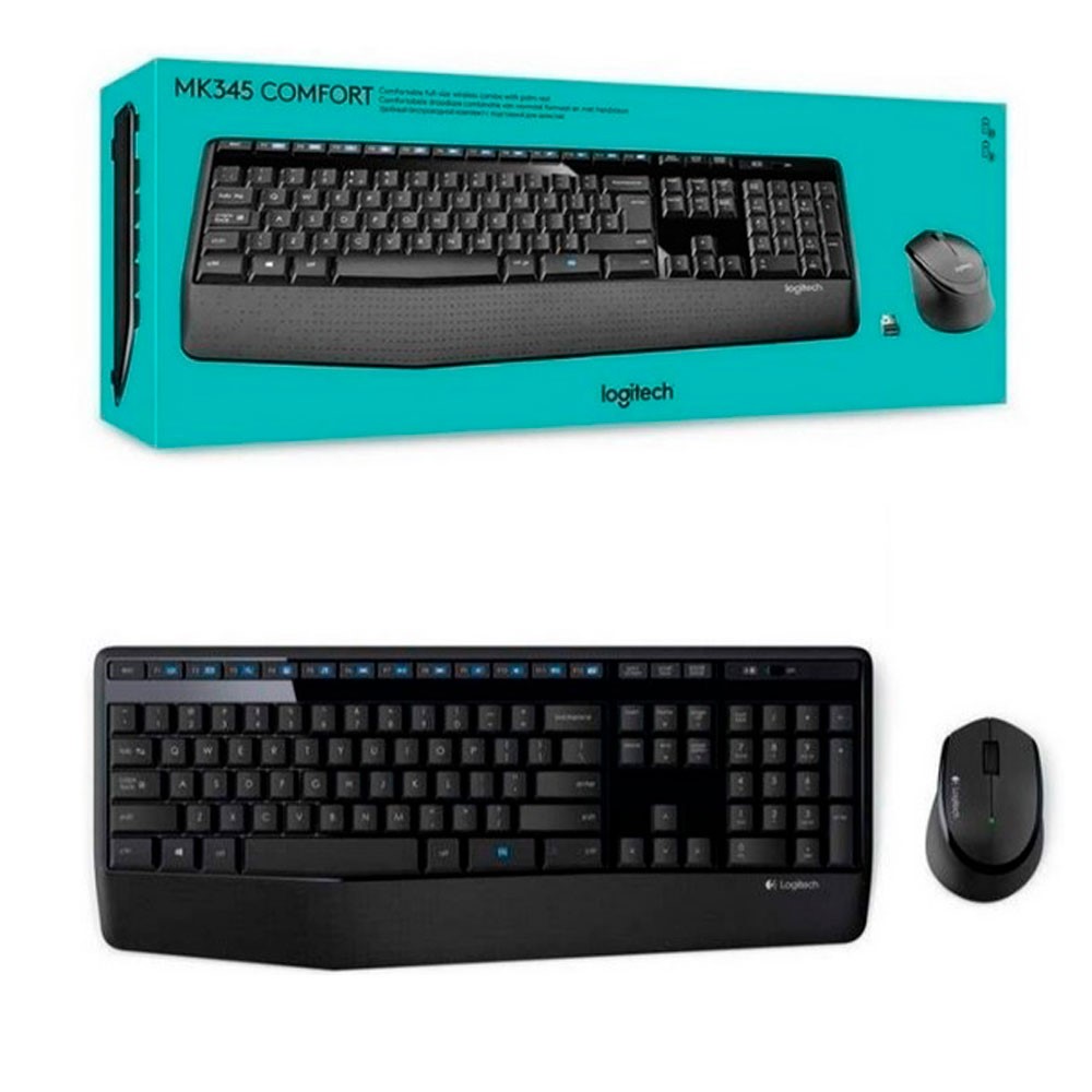 [920-007820] Logitech Combo Teclado y Mouse MK345 Inalámbricos Negros