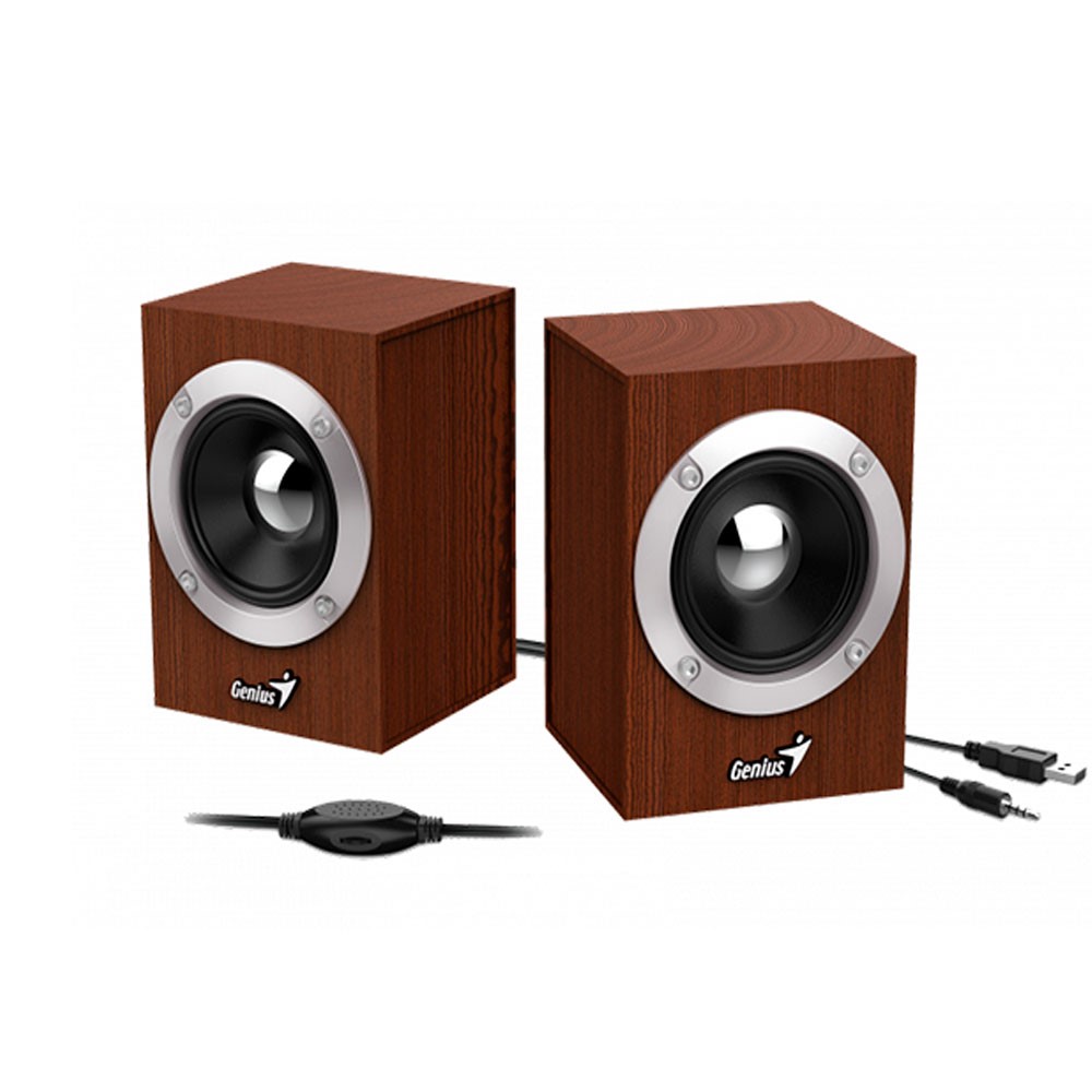 [31730028400] Parlantes estereo Genius SP-HF280 USB de Madera