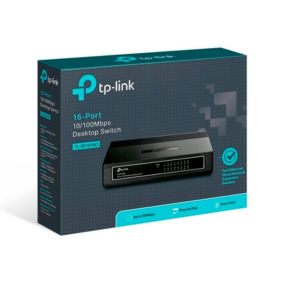 [TL-SF1016D] TP-Link Switch NO Administrable 16 Puertos 10/100 Mbps Negros
