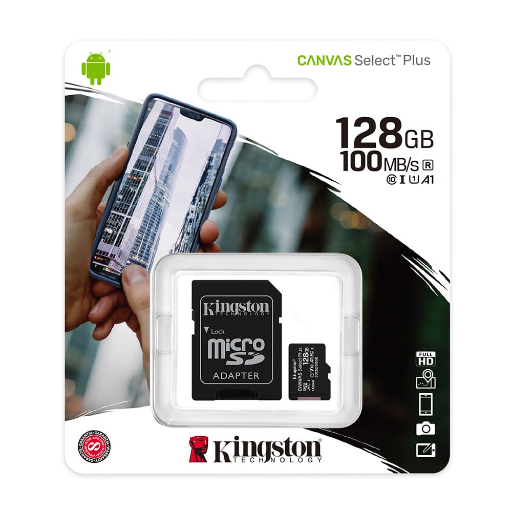 [SDCS2/128GB] Kingston Tarjeta De Memoria Micro SD Canvas Select Plus 128GB Negra