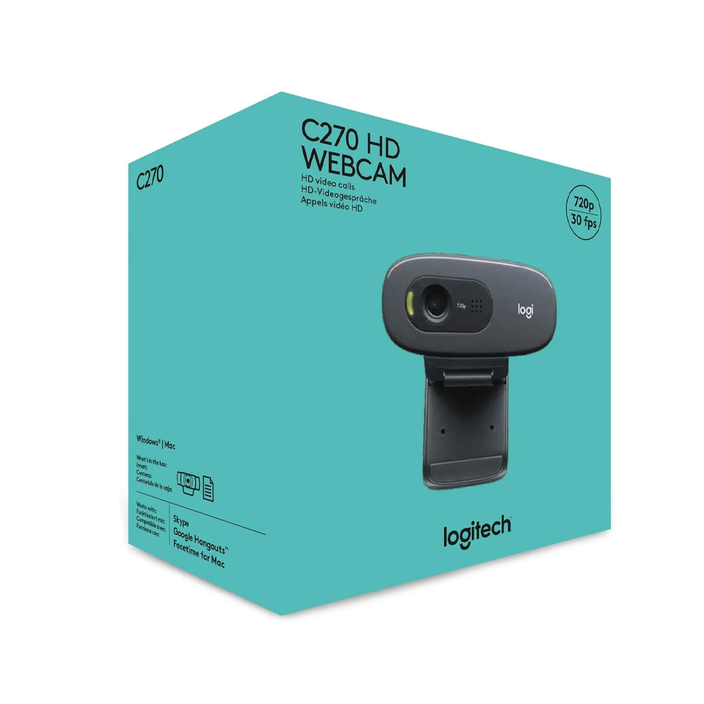 Logitech Cámara Web C270 HD 3MP Color Negro