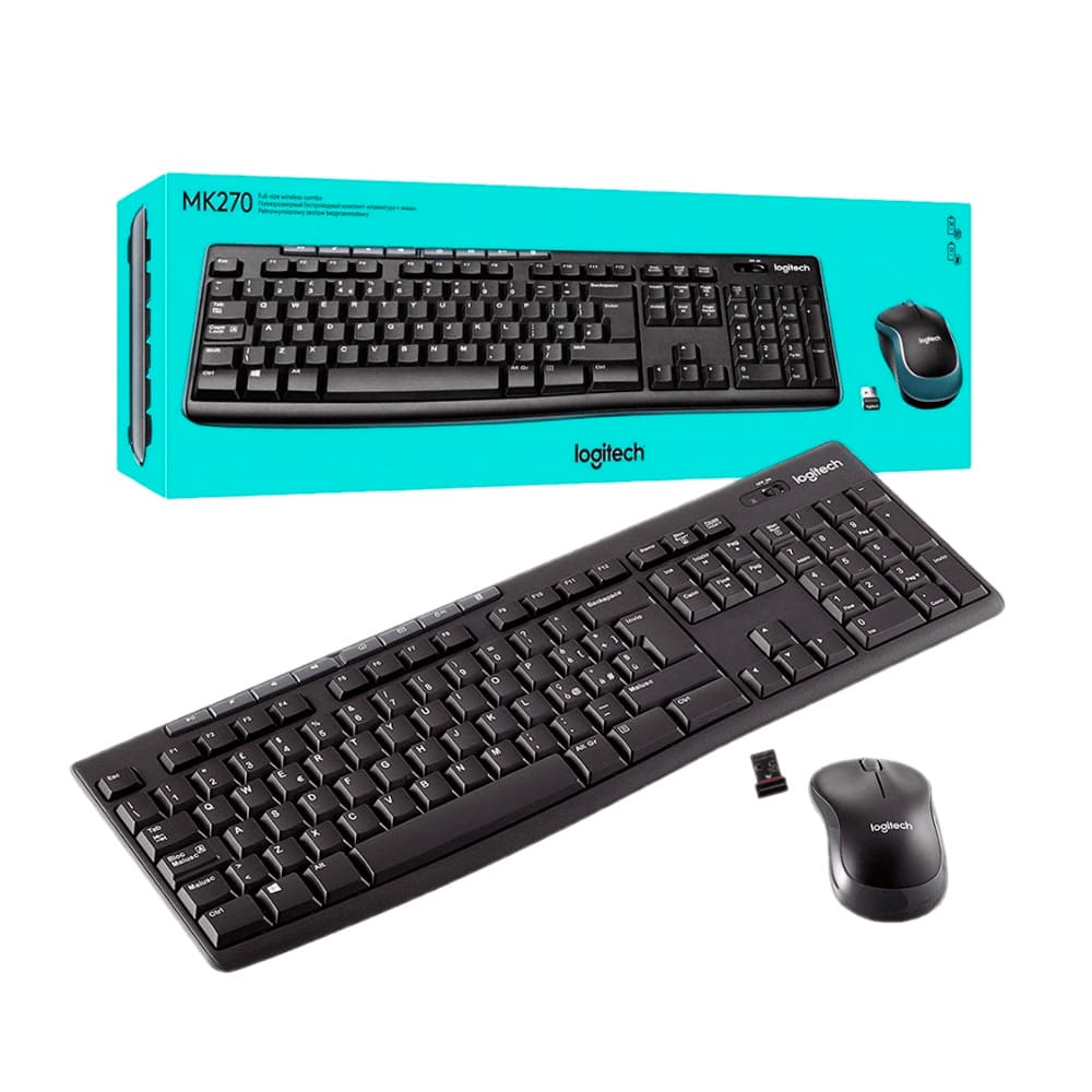 [920-004432] Logitech Combo Teclado y Mouse MK270 Inalámbricos Negros