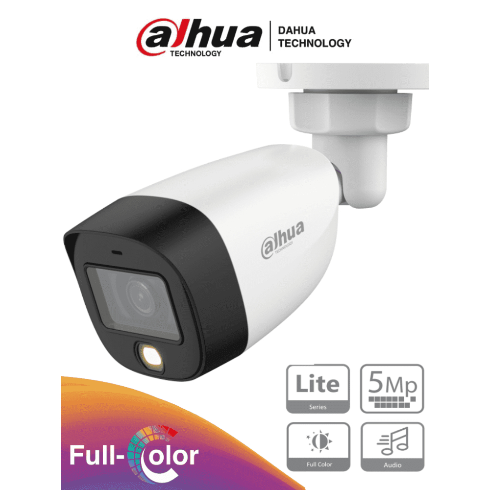 [DH-HAC-HFW1509CN-A-LED-2.8MM] Dahua Cámara De Videovigilancia 5MP Full Color Lente Fijo Metálica