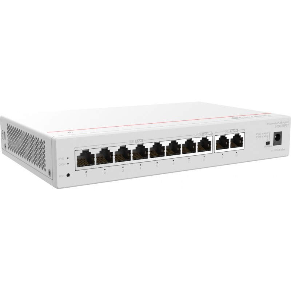 Huawei Switch 2*GE WAN, 8*GE LAN PoE+, Alto Rendimiento