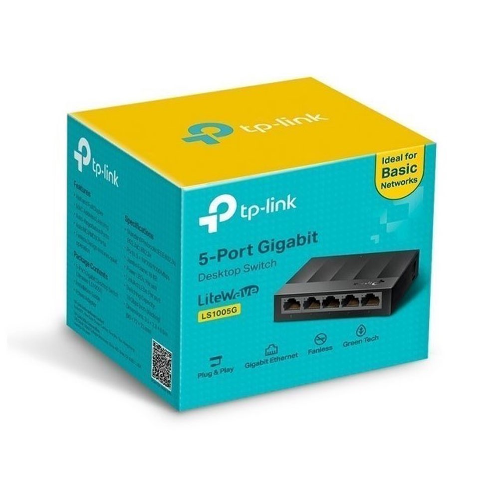 [LS1005G] Switch TPLINK Gigabit de escritorio de 5 puertos, 10/100 /1000