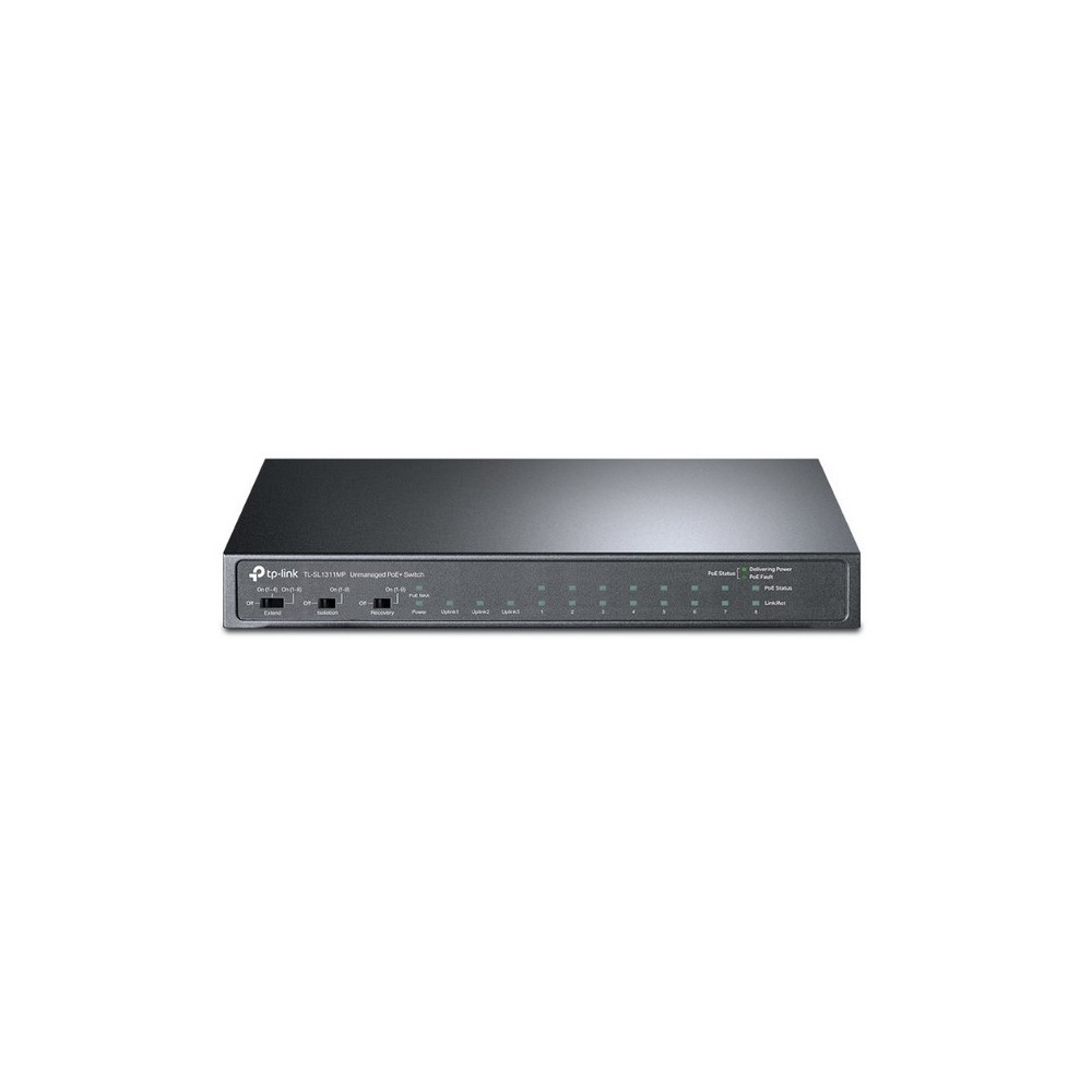 Switch TPLINK de escritorio Gigabit de 8 puertos a 10 / 100Mbps + 3 puertos con PoE + de 8 puertos COLOR Negro