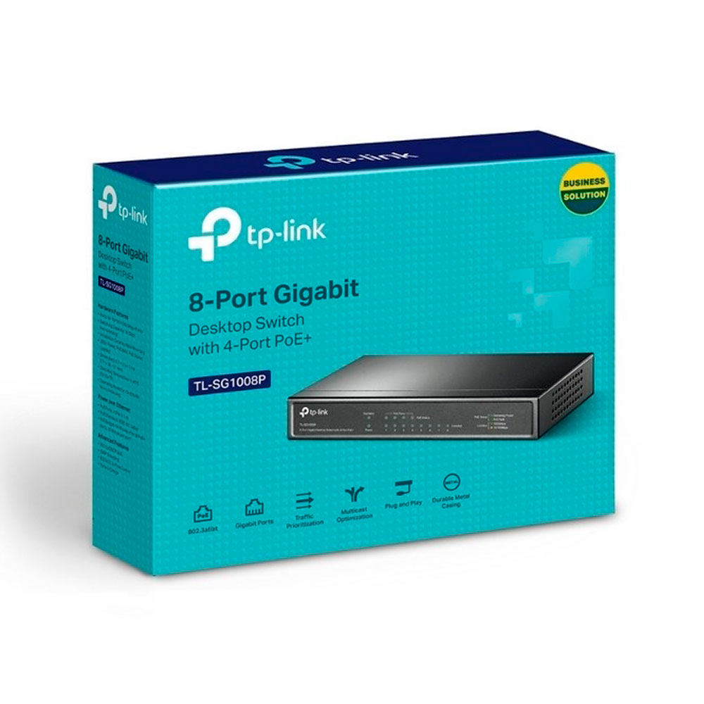 [TL-SG1008P] TP-Link Switch Gigabit TL-SG1008P 8 Puertos PoE Negros