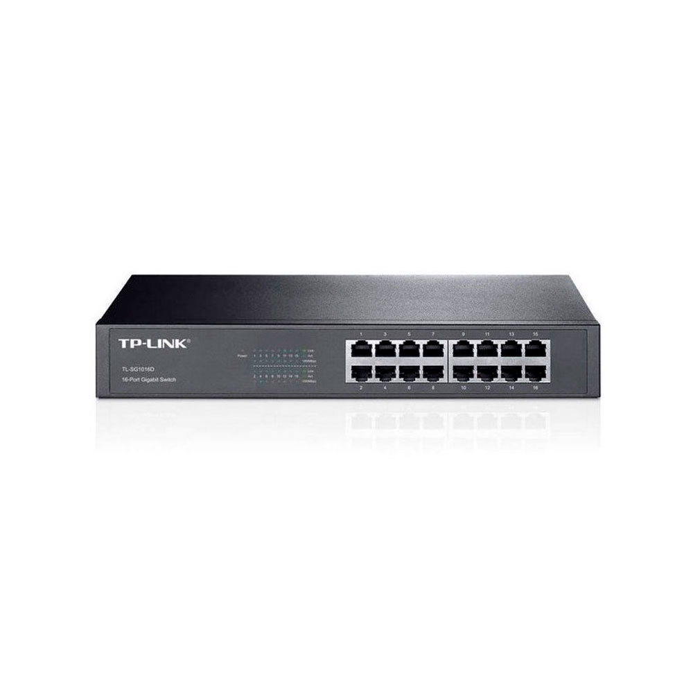 [TL-SG1016D] Switch TP-LINK NO Administrable con Base de Montaje / de Escritorio de 16 Puertos Gigabit