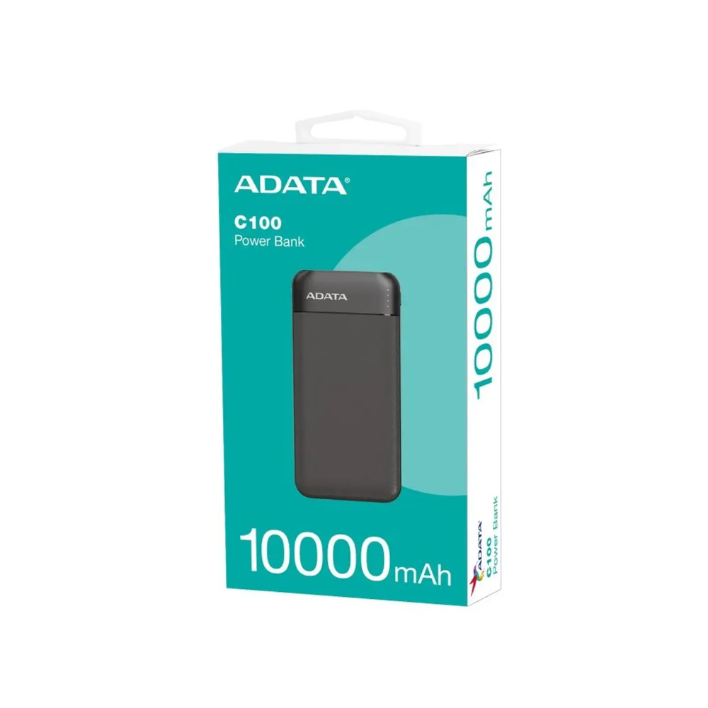 [PC100-14BK] ADATA Batería Externa 10000mAh 2 Puertos USB y Tipo C