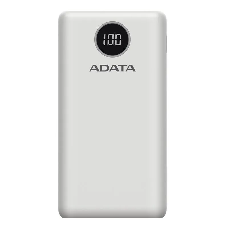 [AP20000QCD-DGT-CWH] Power Bank 20000mAh 2 Puertos USB Quick Charge y Tipo C Blanca