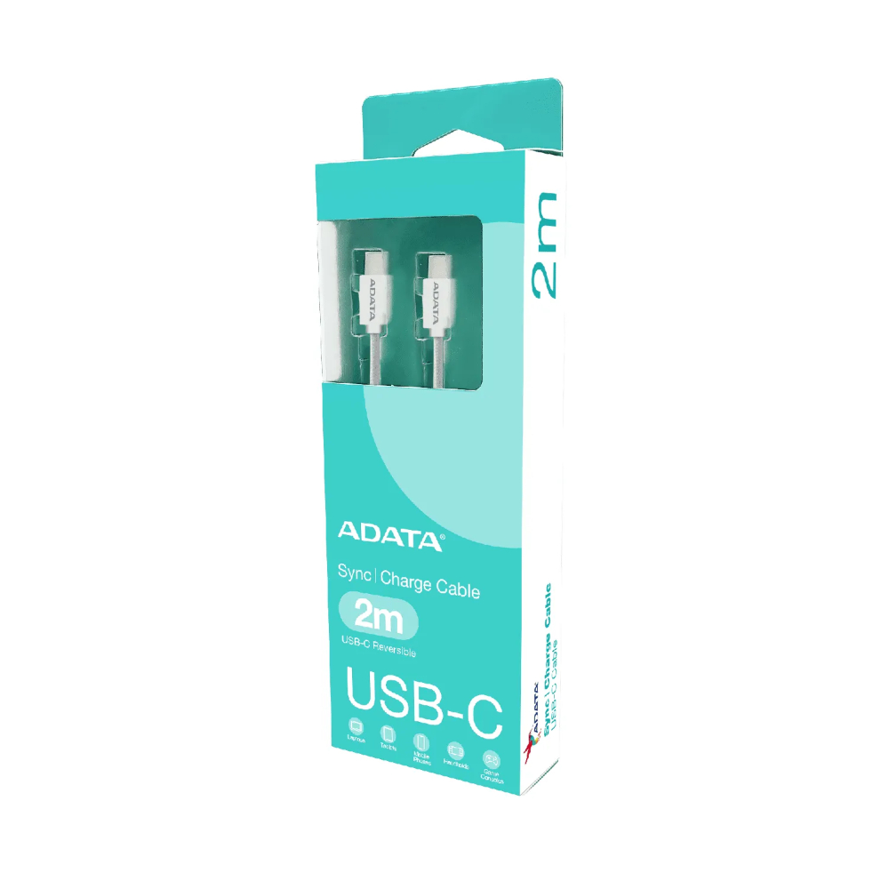 [CACC-200PN-WH] ADATA Cable USB C a USB C 2m Carga Rápida 100W