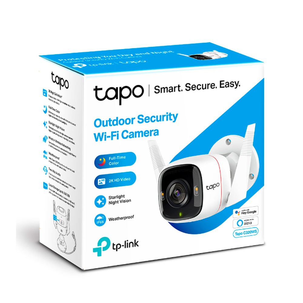 [Tapo C320WS] Cámara TPLINK Wifi de Seguridad Para Exteriores COLOR Blanco