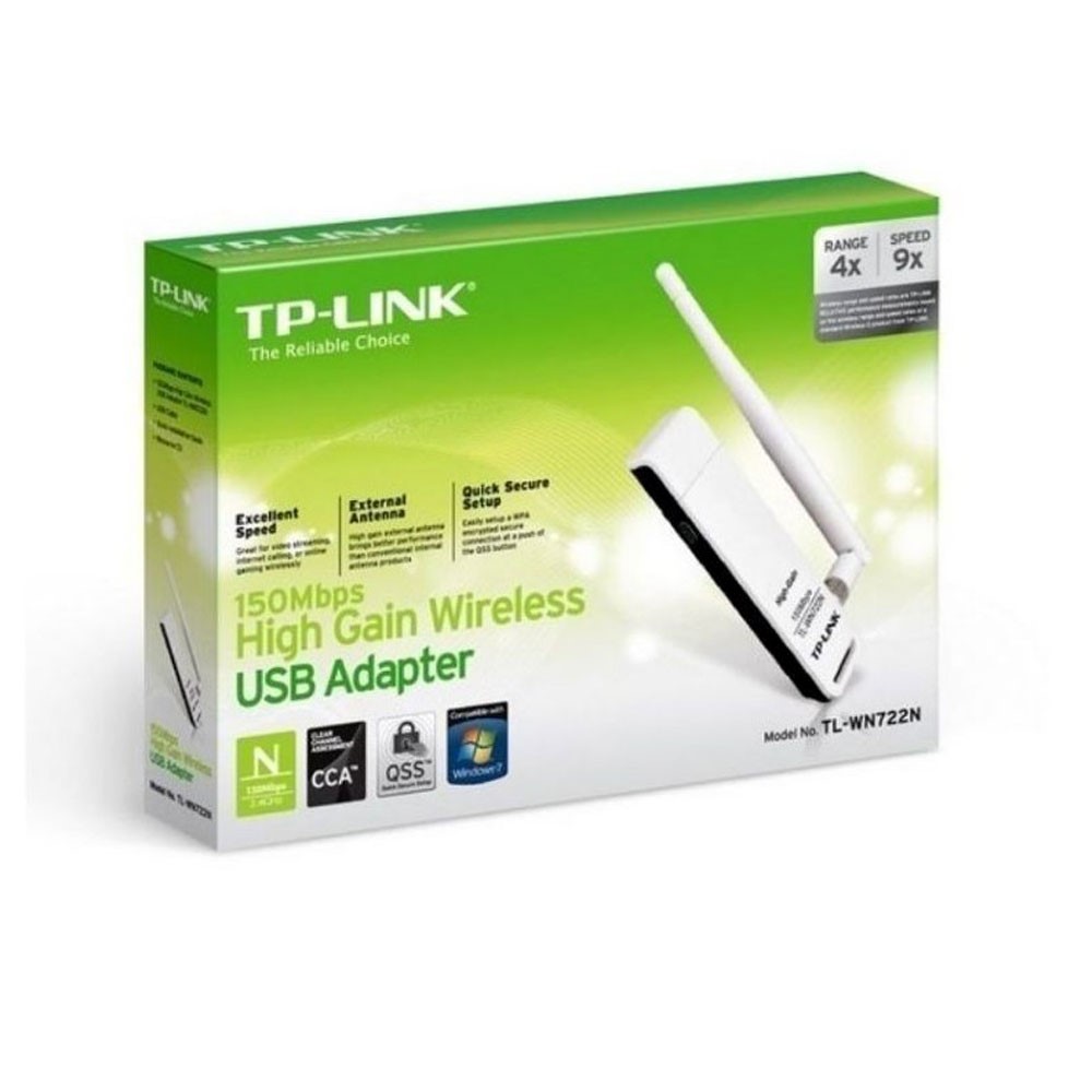 [TL-WN722N] TP-Link Adaptador de Red UB N1500Mbps 2.4GHz Antena Externa Blanca