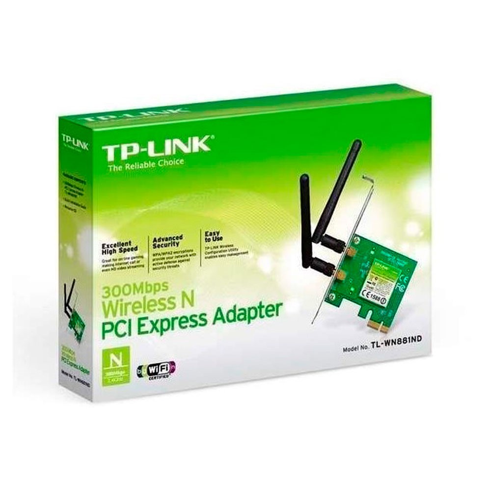 [TL-WN881ND] TP-Link Adaptador de Red PCI-Express N300 Mbps Doble Antena