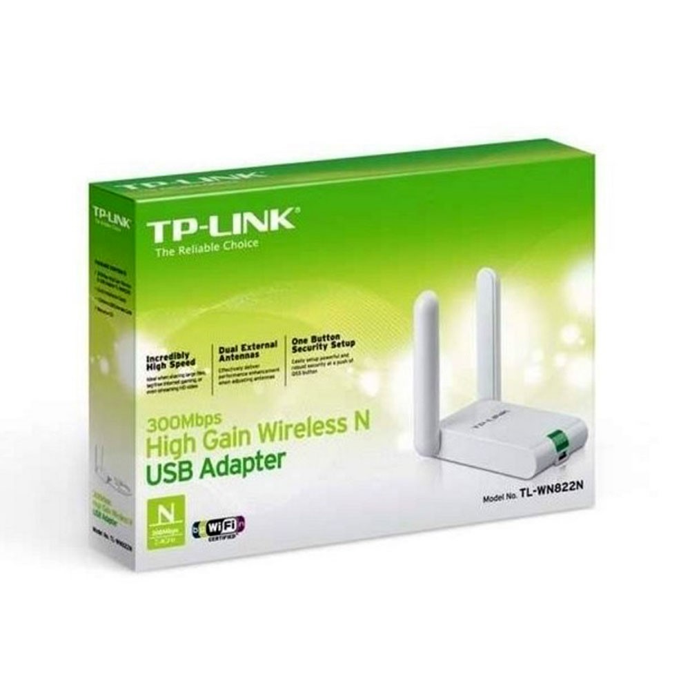 [TL-WN822N] TP-Link Adaptador de Red USB 300Mbps con Antenas Externas Blancas