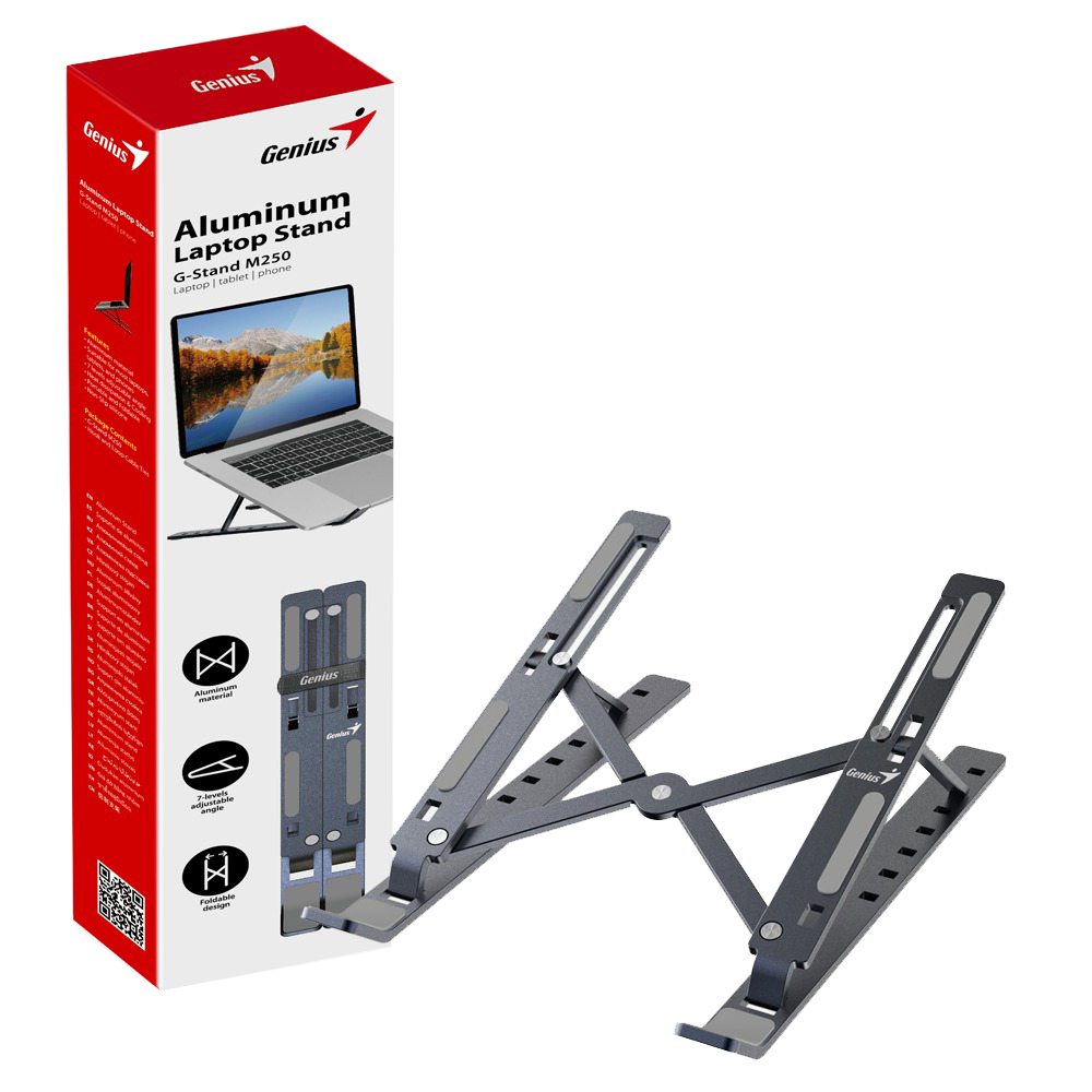 [31250023400] Genius Base Metálica M250 Ajustable y Compacta