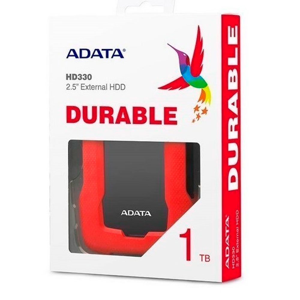[AHD330-1TU31-CRD] ADATA Disco Externo HD330 1TB Antigolpes y Salpicaduras Rojo