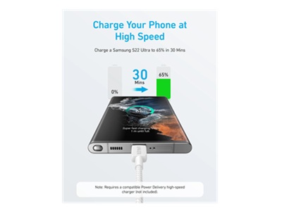 [AC000ANK39] Anker Cable USB-C a USB-C Rápido y Duradero Blanco