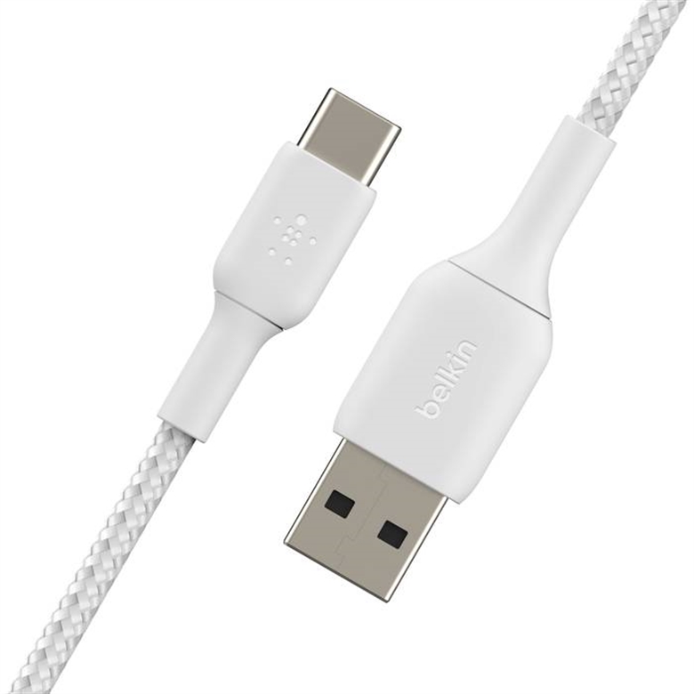 [AC408BLK25] Belkin Cable Braided C a USB Tipo A 2 Metros Blanco