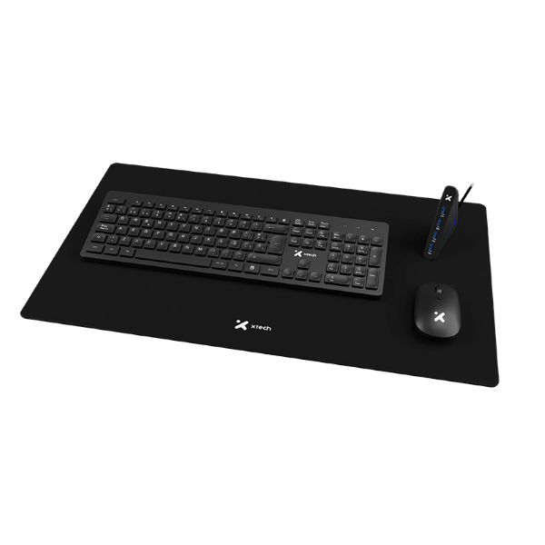 [ID225XTK22] Xtech Teclado Inalámbrico MM con Mouse y Mouse Pad XL en Negro